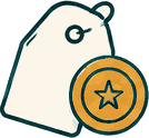 Price tag and a coin